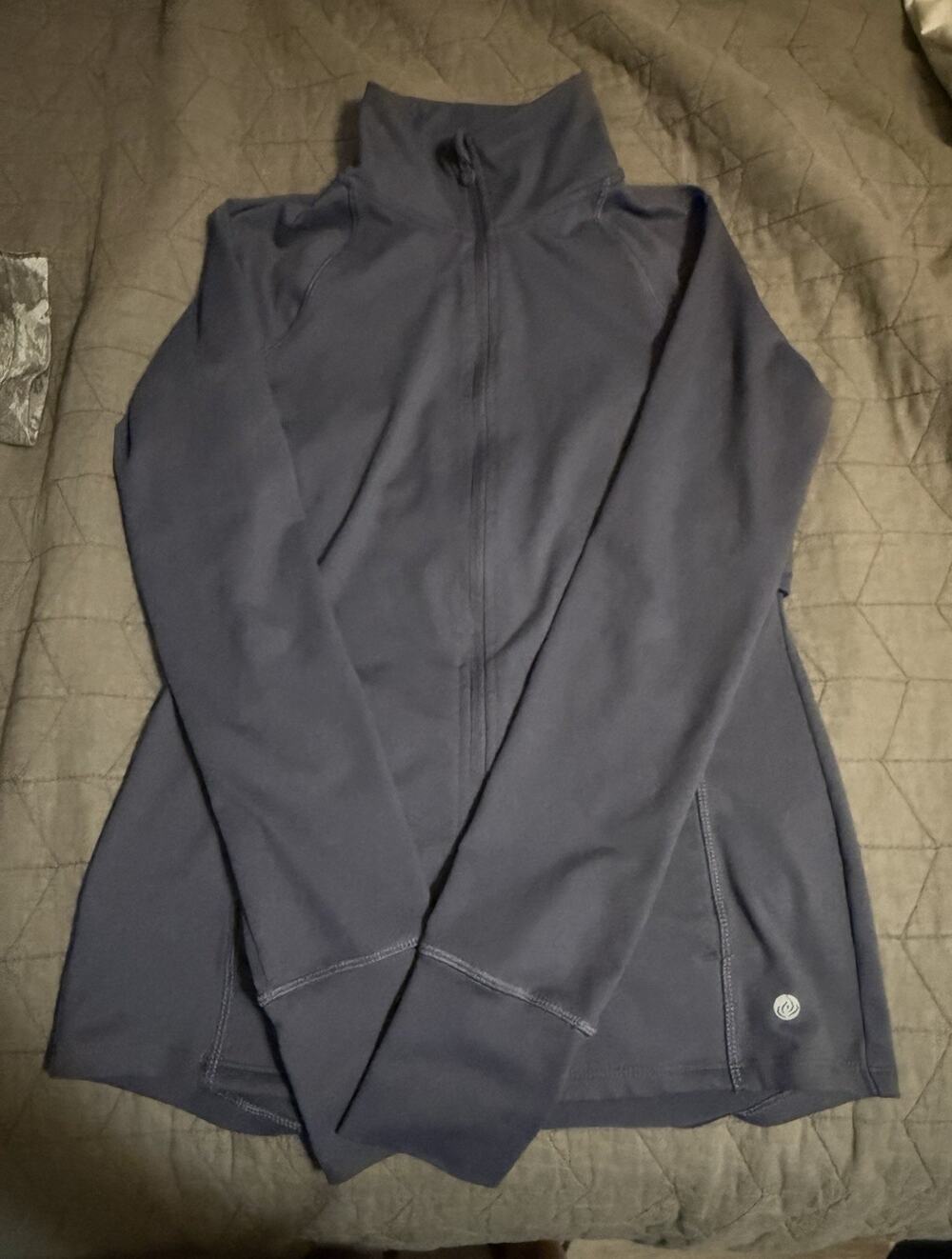 Women’s Gray Full Zip Mesh Panel Athleisure Track Jacket XS Regular